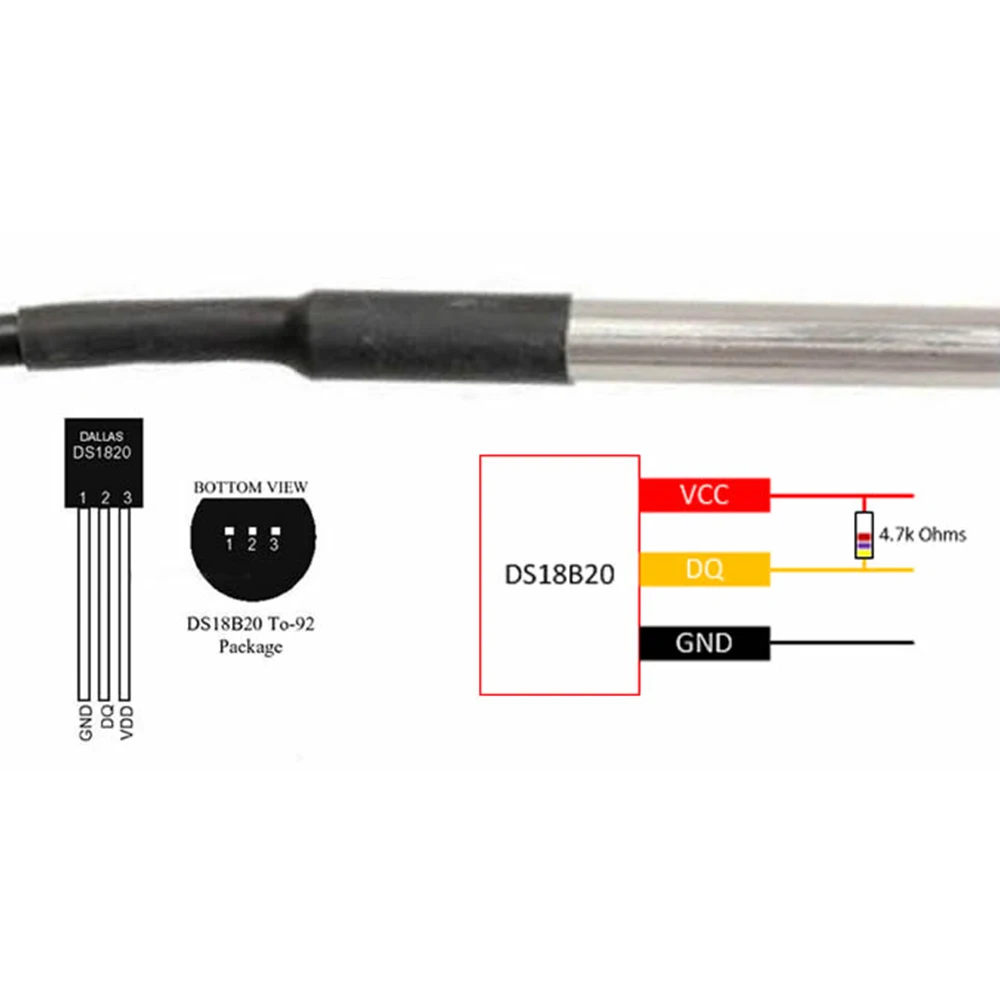 DS18B20 Temperature Probe 1m 2 - Ds18B20 Temperature Sensor 评论和价格