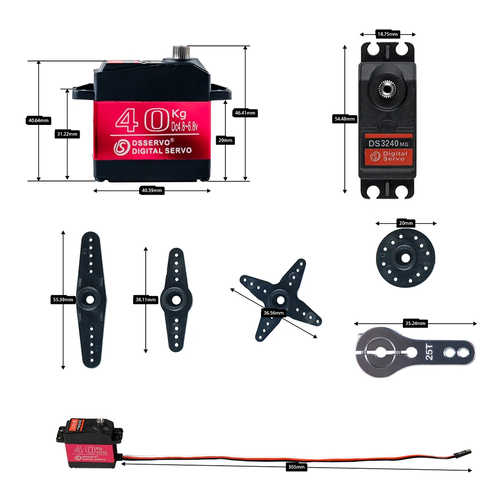40KG Dsservo DS3240 Large Torq - Servo Motor Sg90 评论和价格