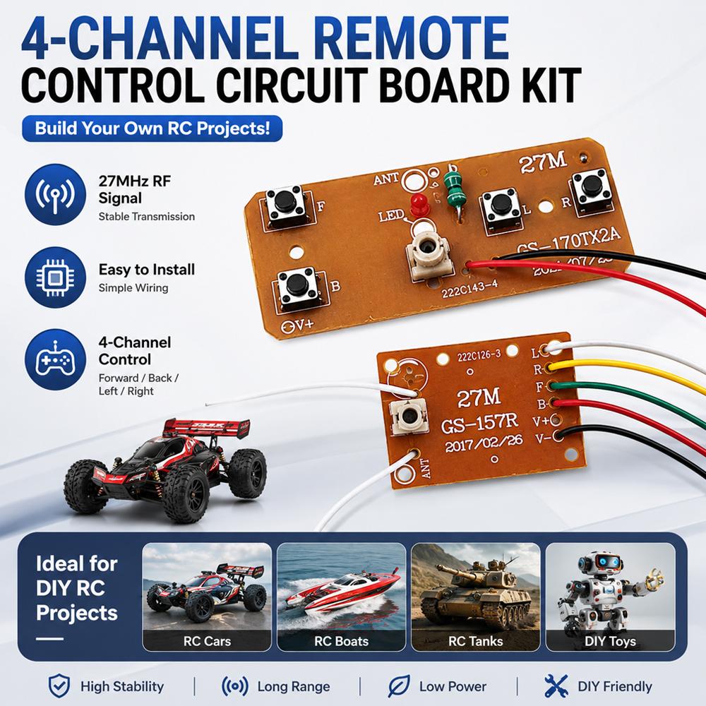 27MHz Remote Control Kit 4CH W - Diy Electronic Modules 评论和价格