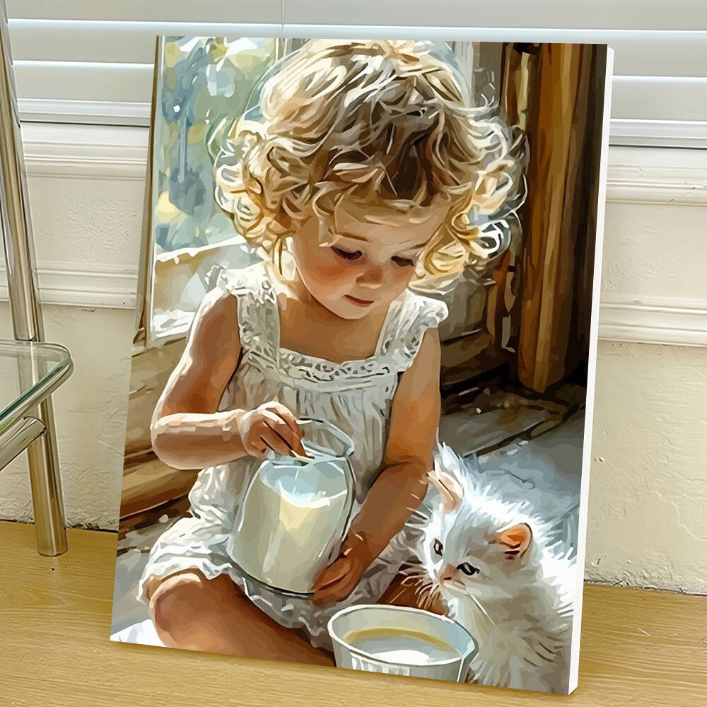 Digital Oil Painting Girl Milk - Diy Elektronik 评论和价格