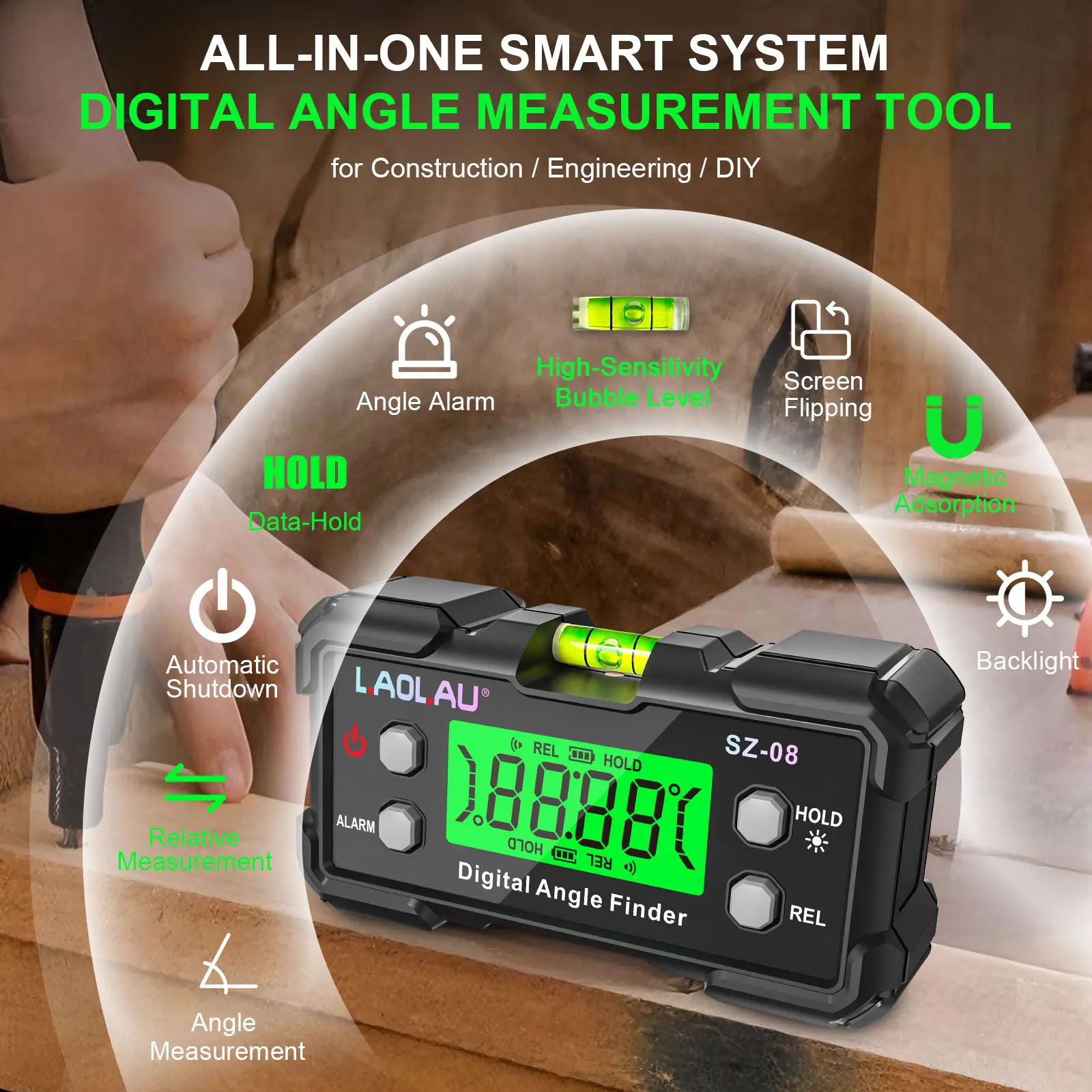 Digital Angle Gauge With Level - Diy Electronics Websites 评论和价格