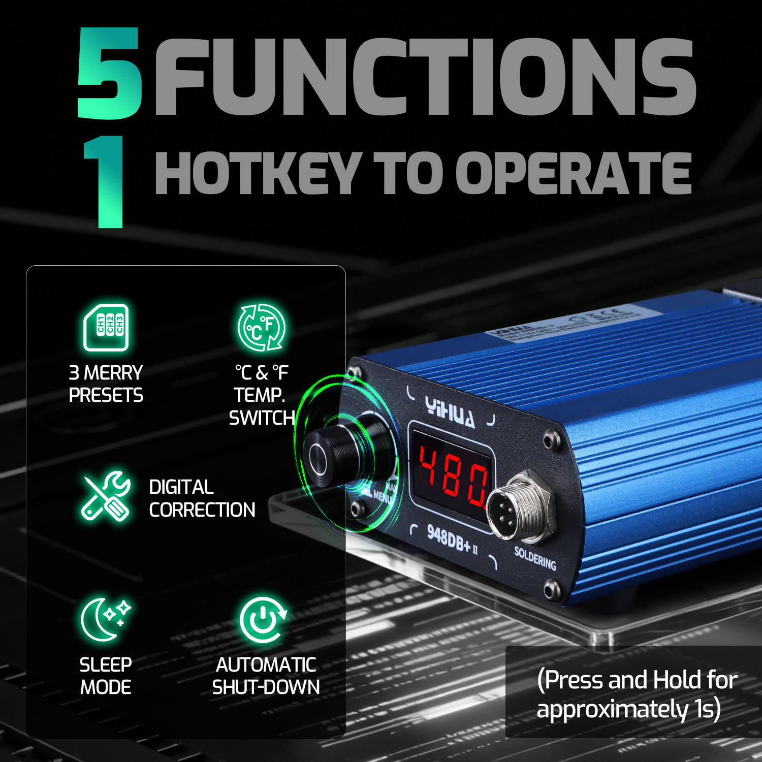 YIHUA 948DB+-II 75W Quick Heat - Diy Soldering Station No Electronics 评论和价格