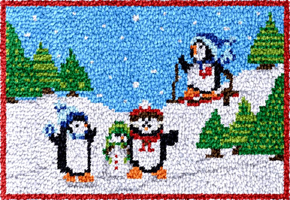 penguins Latch Hook Rug Kits w - Diy Electronics Art 评论和价格