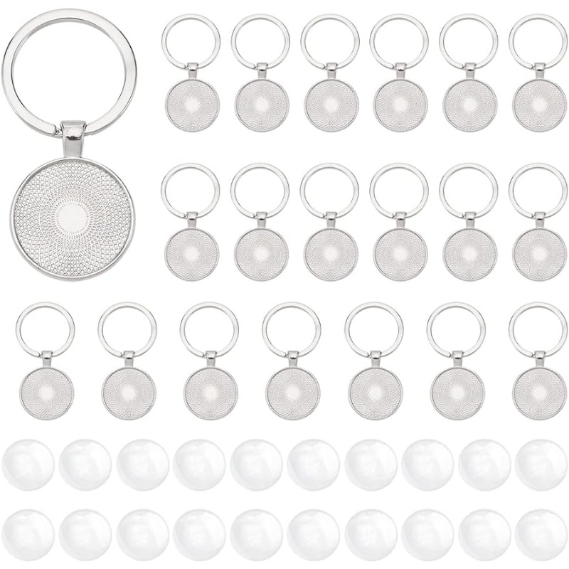 20Pcs Keychain Cabochon Settin - Diy Electronics Websites 评论和价格