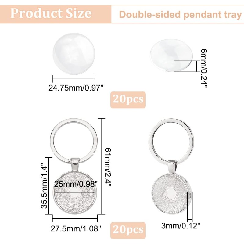20Pcs Keychain Cabochon Settin - Diy Electronics Websites 评论和价格